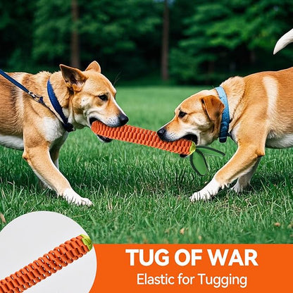 AUSCAT Carrot Dog Toy, Rope Toys for Dogs, Durable Tug of War Toy with Squeaker, Braided Rope Dog Toy, Braided Teething Toys for Small and Medium Dogs, not for Aggressive Chewers