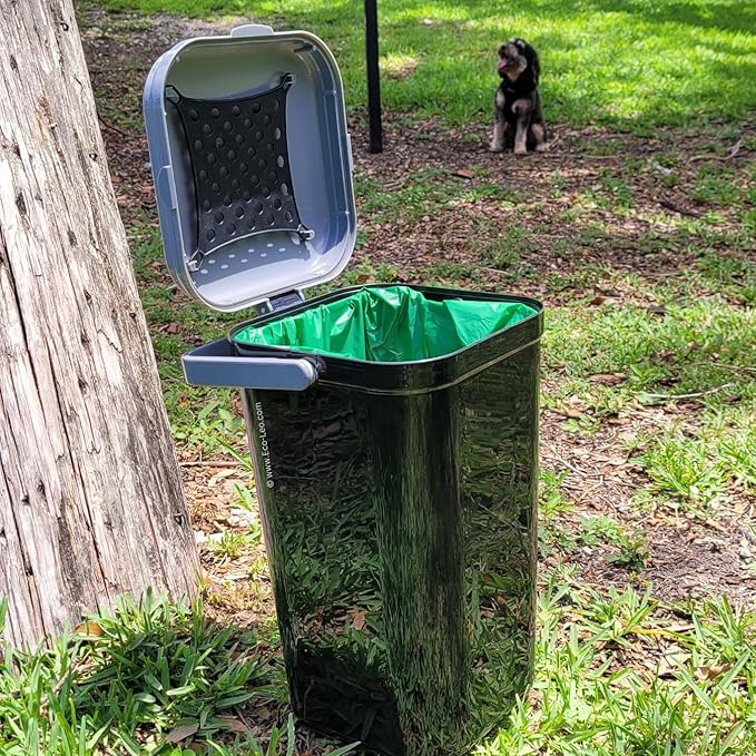 Pet-Fusion Compatible Bags for Cat Litter Pail/Dog Waste Station, 15-Count. Durable, Green Opaque Color. Replacement Liner Bags, EcoLeo