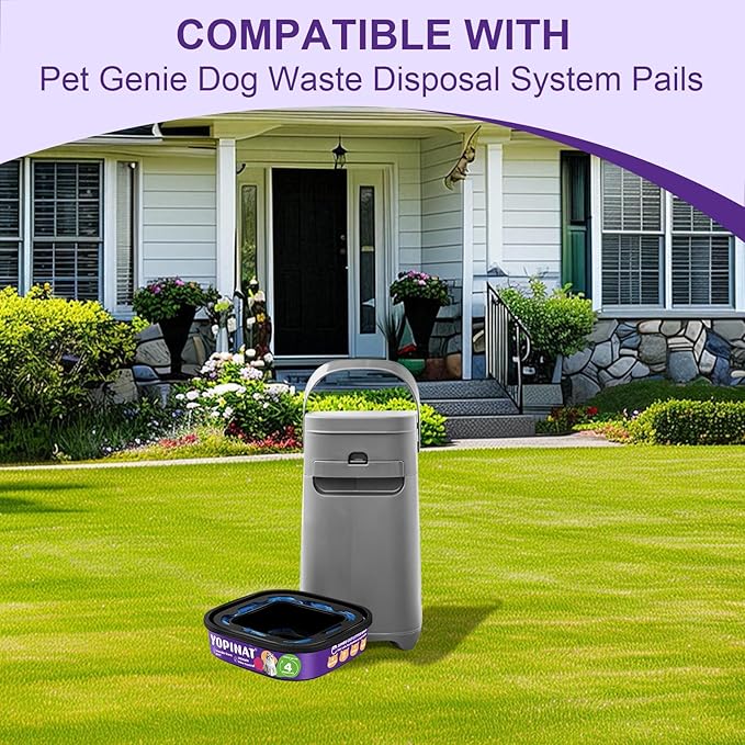 Jumbo Square Refill Bags for Cat 2 Pack - Total 56FT Lasts Up to 8 Months - Superior Odor Control for Dog Poop Cat Litter Bags - Pet Waste Refill Bags Fits Pet Genie and Litter Genie Pails