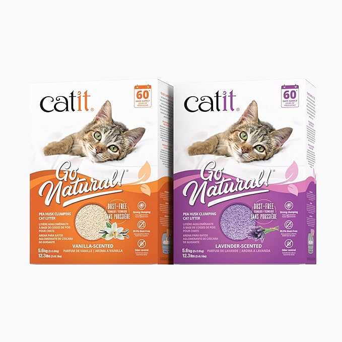 Catit Go Natural Pea Husk Clumping Cat Litter 12.3 lb, Natural