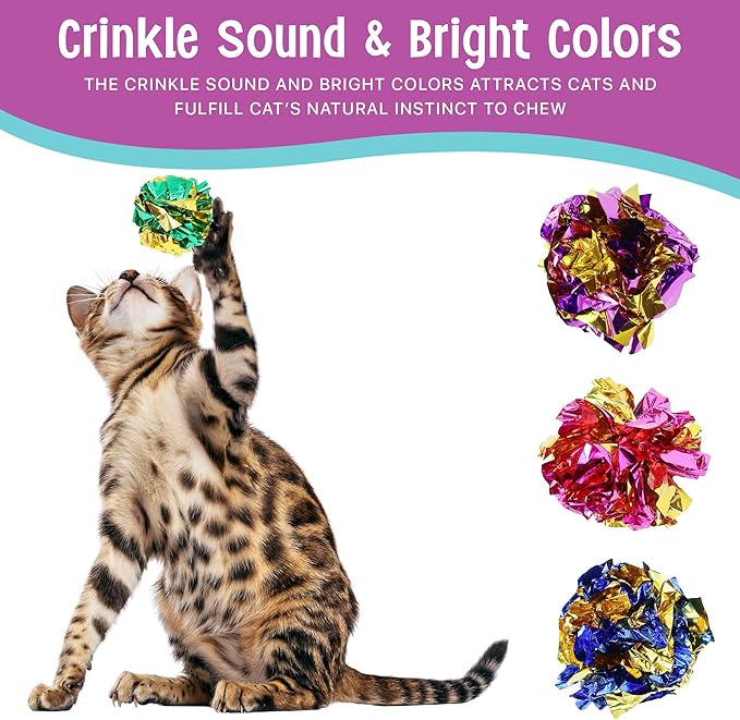 SPOT Ethical 1-1/2-Inch Mylar All Breed Sizes Balls Cat Toys, 4-Pack for All Breed Sizes