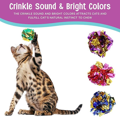 SPOT Ethical 1-1/2-Inch Mylar All Breed Sizes Balls Cat Toys, 4-Pack for All Breed Sizes