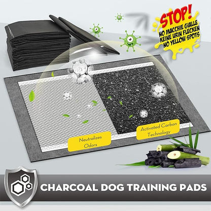 CROCI Pee Pads for Dogs XXL 30x36in, Charcoal Pet Pee Pads Odor-Control & Super Absorbent Up to 10 Cups, 6-Layer Quick Dry & Leak-Proof with Adhesive Tabs, Disposable (35 Counts)