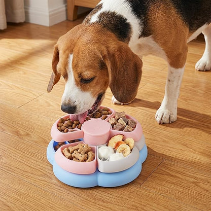 Slow Feeder Dog Bowl 3 Levels - Non-Slip Puzzle Enrichment Toy for Small Medium Breeds, Reduces Boredom and Anxiety, Colorful, BPA-Free