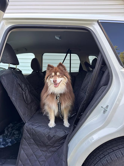 Dog Seat Cover For Back Seat – Heavy-Duty Dog Hammock For Car Seat Cover With Side Flaps – Waterproof, Scratch-Resistant, Non-Slip Dog's Car Seat Cover For Cars, Trucks & SUVs (Orange)