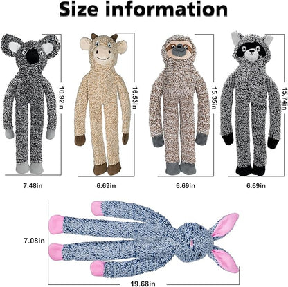 Raccoon No Stuffing Dog Toys for Large Dogs, Squeaky Crinkle Interactive Dog Animals, Plush Teething Toys to Keep Them Busy, Cute Funny Dogs Gifts for Small Medium Large Breed