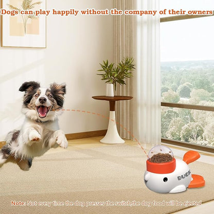 Interactive Dog Treat Dispenser Toy & Slow Feeder Dog Bowls - Duck-Shaped Puzzle Toy for Mental Stimulation, Adjustable Food Outlet for Small to Medium Cats and Dogs