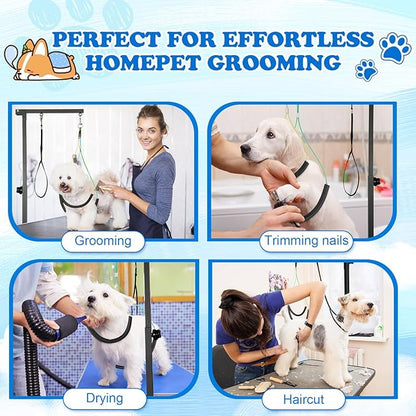 Breeze Touch Dog Grooming Table Arm with Clamp 32in, Pet Dog Grooming Table for Small Dogs at Home Foldable, Cat Dog Grooming Harness Stand Holder Portable for Trimming Nails, Drying, Haircut