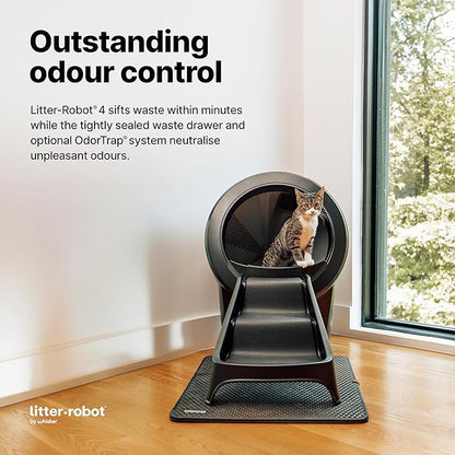 Litter-Robot 4 Ramp by Whisker, Black - Cat Ramp for Litter Box, Custom Fit for Litter-Robot 4, Non-Slip Rubber Feet, Suitable for Small & Elderly Cats, Made in the USA