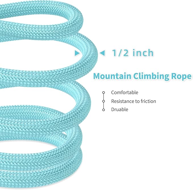 Mile High Life Dog Leash, with Comfortable Padded Handle, Turquoise Nylon Rope Leash with Steel Tips, Heavy Duty 4 Feet Pet Leashes (Turquoise,48 Inches)