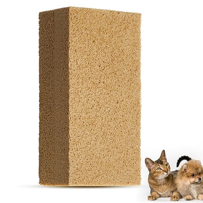 Pet Hair Remover Sponge Cat and Dog Hair Sponge Rubber Pet Fur Lifter Removal Tool, Remove from Furniture, Carpet, Bedding, Clothing, 6.26 x 3.28 x 1.89 Inch(Khaki,1 Pack)
