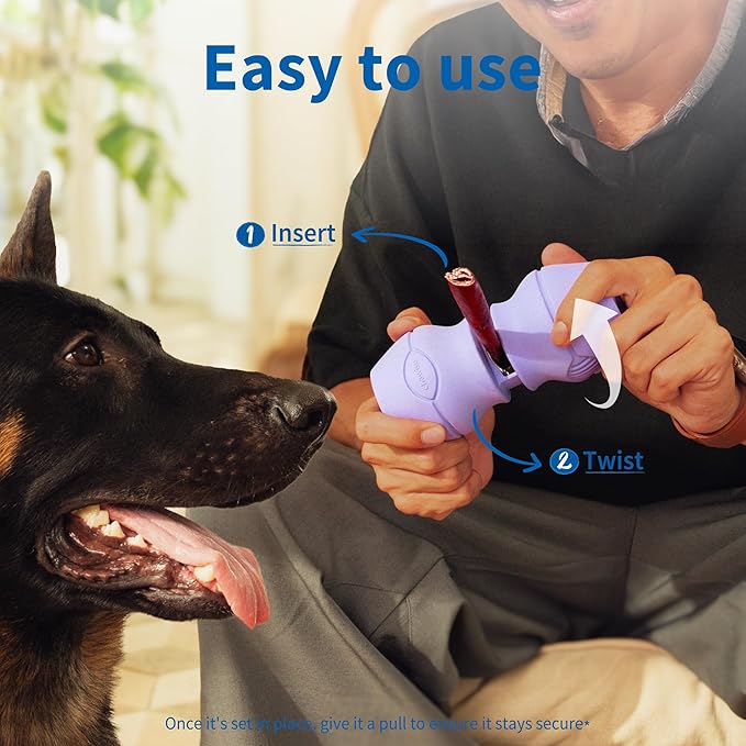 Chewise Bully Stick Holder, Improved Bully Sticks Holder, Ultimate Secure Heavy Duty, BPA-Free Safety Device to Prevent Choking, Fits Various Bully Sticks and Dog Sizes