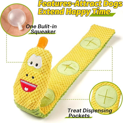 Dog Toy Pack for Large Dogs, (3-Pack) Stuffless Dog Toys for Aggressive Chewers, Extra Long Durable Squeaky Dog Toy, Dog Puzzle Toy for Small, Middle, Large Breed