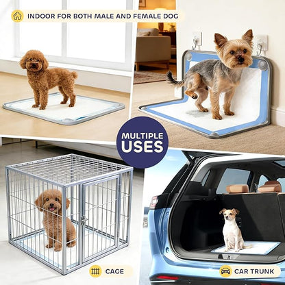 Silicone Pee Pad Holder for Dogs Fits Up to 24" x 24" Small Training Pads Leak-Proof Non-Slip Puppy Pee Pad Holder with Fixed Buttons Portable Easy to Clean