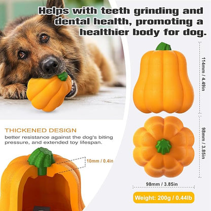 GOLDROC Pumpkin Squeaky Dog Toy for Medium & Large Breeds, Interactive Fetch & Chew Toy for Aggressive Chewers, Fun Halloween Theme for Playtime (Pumpkin)