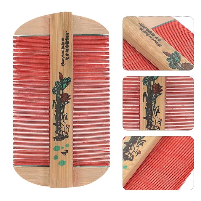 SUPVOX Double-Faced Wooden Hair Comb Removal Fine Tooth Comb for Pet Grooming Home Travel Outdoor Use