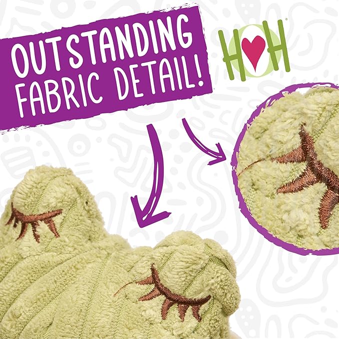 HuggleHounds Knottie Plush Dog Toy - Dog Stuffed Animal Toy, Puppy Toys, Squeaky Dog Toy for Small, Medium & Large Dogs, Durable Plush to Keep Them Busy - Fiona the Frog, Large