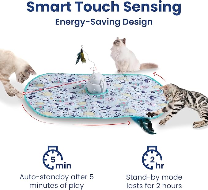 PAWSPIK Interactive 4-in-1 Laser & Hide & Seek Rechargeable Automatic Cat Exercise Toy