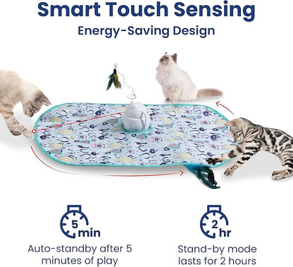 PAWSPIK Interactive 4-in-1 Laser & Hide & Seek Rechargeable Automatic Cat Exercise Toy