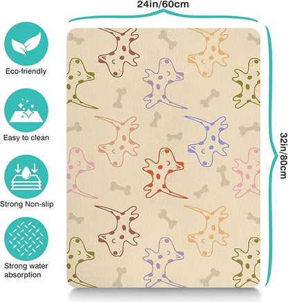 Pet Feeding Mat for Floors Waterproof Dog Mat for Food and Water Absorbent Quick Dry Non Slip mat for Cat Bowls