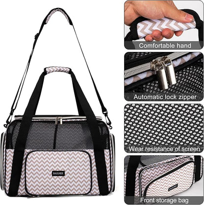 BAGLHER Pet Travel Carrier, Cat Carriers Dog Carrier for Small Medium Cats Dogs Puppies, Airline Approved Small Dog Carrier Soft Sided, Collapsible Puppy Carrier