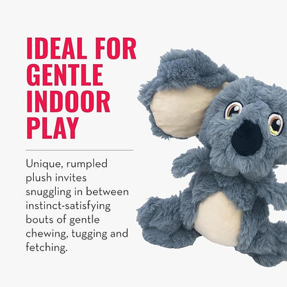 KONG Scrumplez Dog Toy - Soft Plush Squeaker Toy for Interactive Play, Stuffed with Extra-Squeaky Fun, Durable and Engaging for Dogs (Gray Koala)