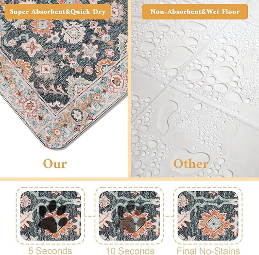 Dog Food Mat for Floors Waterproof Quick Dry Pet Placemat Cat Feeding Bowls Mats for Food and Water, Eco-Friendly Dog Accessories Diatomite Pets Supplies 12" X 20"