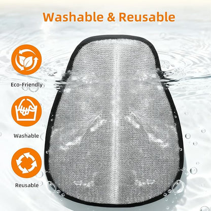 Pet Hair Removal Glove for Cats & Dogs, Patented Adjustable Strap, Reusable Five-Finger Grooming Glove with Secure Non-Slip Fit for Couch, Carpet, Clothing & Car Seat