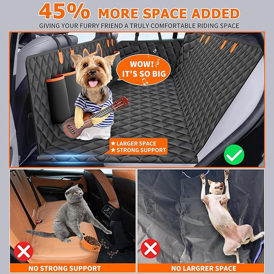 Dog Seat Cover for Cars & SUVs, LSize Dog Seat Cover for Back Seat for 2-4 Large Dogs, 400Lbs Capacity, Waterproof & Non-Slip Back Seat Protector