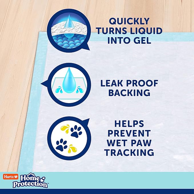 Hartz Home Protection Super Absorbent Odor Eliminating Mountain Fresh Scented No Leaks Dog Pads, XL 30 Count