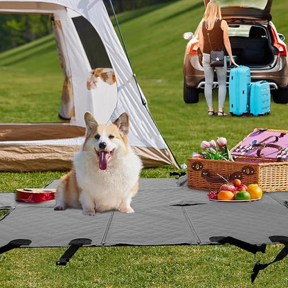 PureFit Dog Car Seat Cover for Back Seat, 100% Waterproof Dog Car Hammock with Storage Pocket, Pet Back Seat Covers Scratch Proof Nonslip Seat Protector for Cars Trucks and SUVs - Grey, Large
