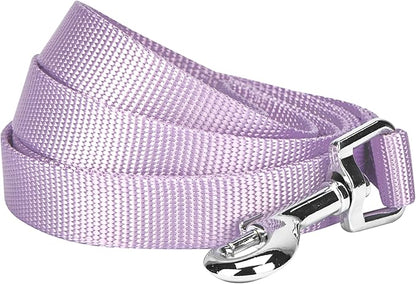 Blueberry Pet Essentials Lavender Dog Leash for Large - 4' * 1" Dogs | Heavy Duty Nylon Lead | Lightweight Puppy & Cat Leash for Walking & Training
