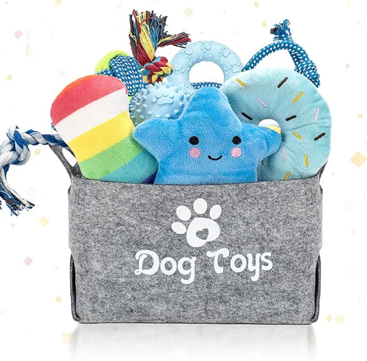 12 Pack Puppy Teething Toys Set - Small Breed Chew Toys with Storage Case, Suitable for Puppies 8 Weeks