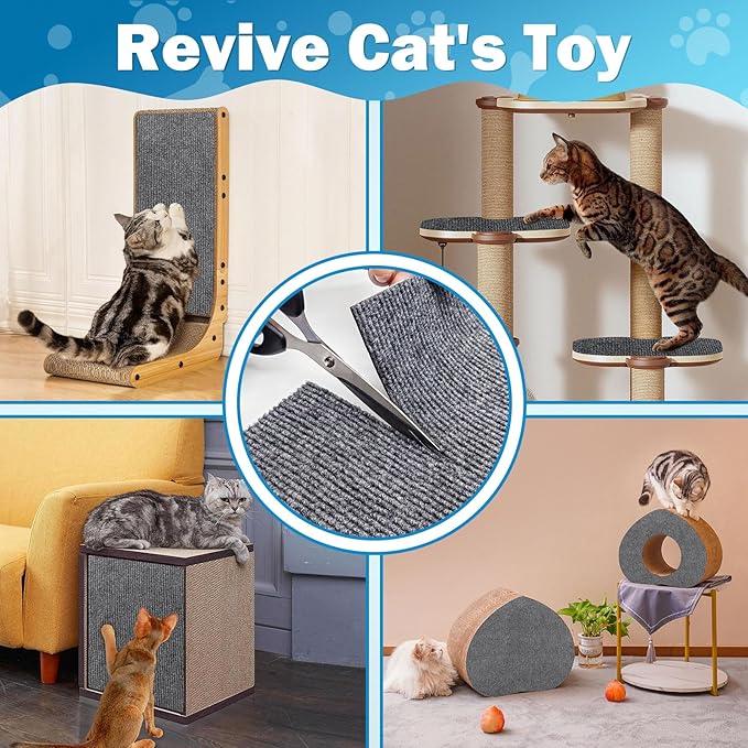 Cat Carpet Protector 47.2"x15.8", Wall Corner Cat Scratcher Pad for Indoor,Trimmable Self-Adhesive Cat Scratching Mat Furniture Protector for Couch Sofas Door