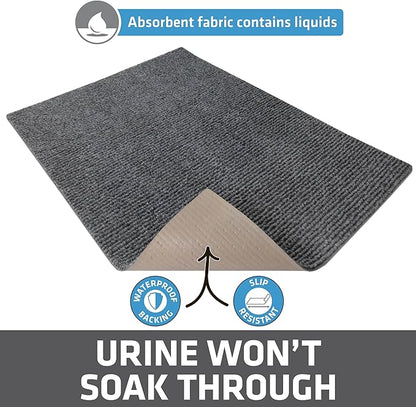 Drymate Cat Litter Box Mat, Litter Trapping Mat, Waterproof, Urine-Proof, Absorbent, Machine Washable, Soft on Paws, Contains Mess, Protects Floors, Kitten Supplies, Grey, 20x28