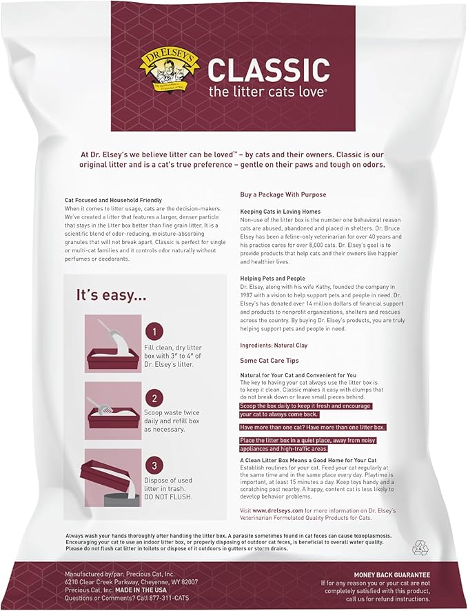 Precious Cat Classic Premium Clumping Cat Litter, 40 lb Bag