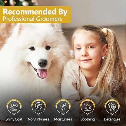 Oatmeal Shampoo for Dogs - 1 Gallon Dog Shampoo Champu para Perros & Conditioner Concentrate Professional Grooming - 1 Gallon Sensitive Hypoallergenic Dogs Shampoos, Oatmeal Puppy Shampoos
