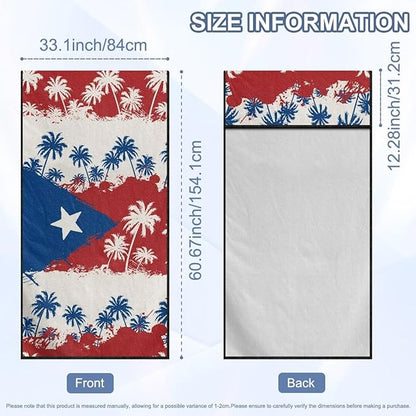 SEANATIVE Car Towel Seat Covers, Washable Seat Protector, One Towel Cushion Cover, Fit Beach Swimming Outdoor Sports, Universal Fit Most Cars Trucks SUVs, Puerto Rico Flag Palm Print