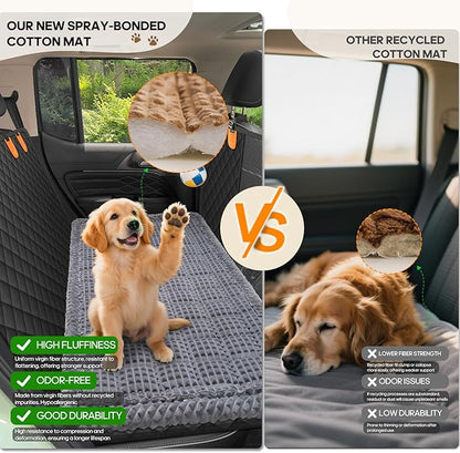 Pet Bed Mat for Car Backseat Extender, Non-Slip Dog Bed for Car Back Seat, Flannel Backseat Dog Bed for Cars Trucks and SUVs (Grey, 24.8x54 inch)