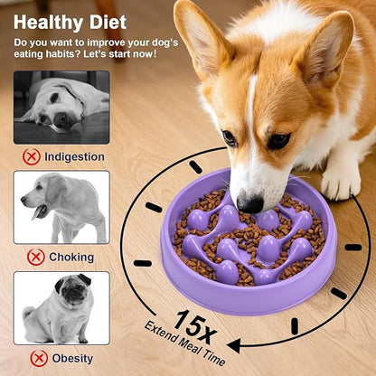 Slow Feeder Dog Bowls, Maze Dog Bowl Slow Feeder for Healthy Eating, Non-Slip Dog Food Bowl, Food-Grade Puppy Bowl, Slow Feeder Cat Bowl & Cat Food Bowl, Puzzle Dog Bowls for Small & Medium Pets