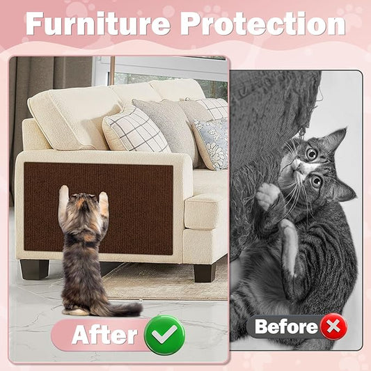 Anit Cat Scratch Couch Furniture Protector,78.7x15.8 Cat Wall Corner Scratcher Pads Mat,DIY Cats Scratching Carpet Post Board Replacement