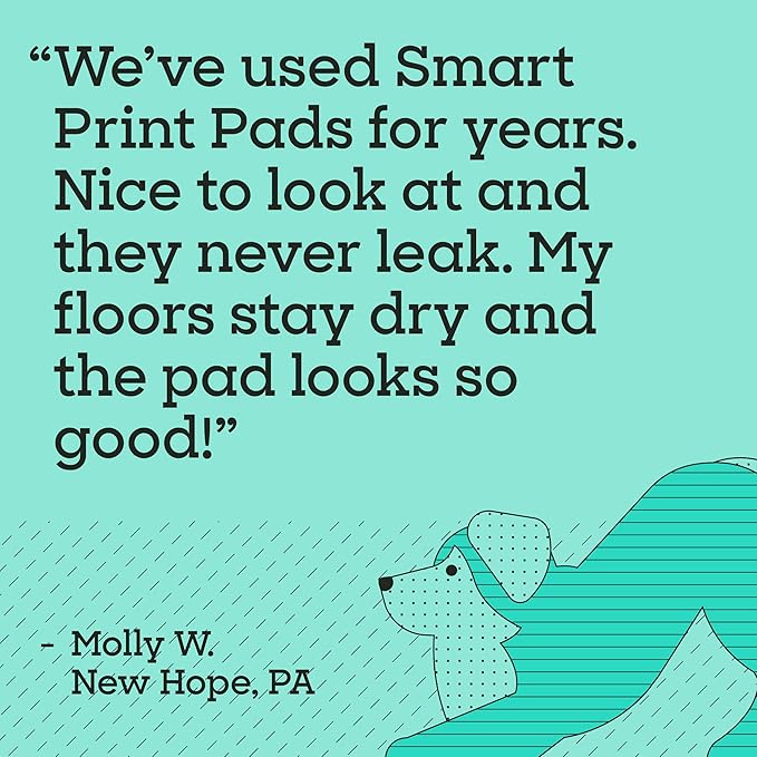 Pet Life Unlimited Smart Prints XXL Puppy Pads for Dogs, Potty Training Pee Pads, 32 Count, 30" x 36", Leak-Proof, Super Absorbent, Quick-Dry, Patterned Pads with Odor Control, Made in USA