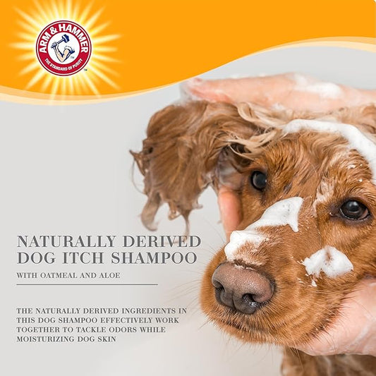 Arm & Hammer Ultra Fresh Oatmeal Dog Shampoo with Aloe for Itch Relief and Odor Control, Baking Soda Deodorizing Pet Shampoo for Dry Itchy Skin, Pump Bottle Dog Wash, White Tea & Sage Scent, 24 Fl Oz