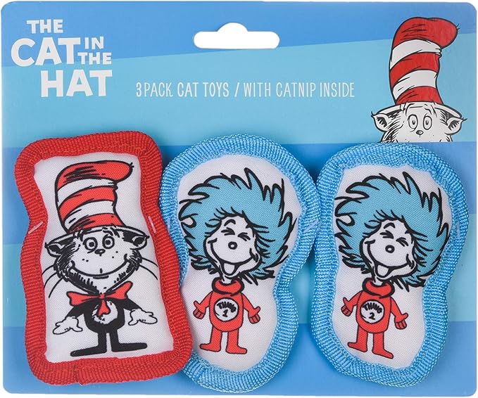 Dr. Seuss The Cat in the Hat 3 Piece Cat Toys with Catnip Inside