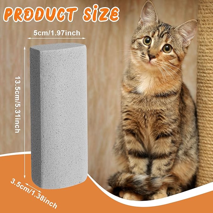 Abbylike 3 Pcs Pet Hair Remover Pumice Stone Reusable Portable Dog Cat Hair Removal Tool Scraper for Carpet,Couch, Bedding, Car Upholstery, Furniture Cleaning (5.3 x 2 x 1.4 Inch,Gray)
