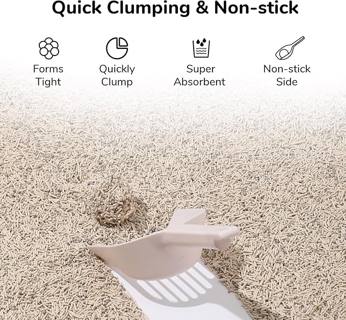 FUKUMARU Tofu Cat Litter, Strong Clumping Cat Litter Pellets, Effective Odor Control, Ultra Absorbent, Dust Free, Natural, Flushable, Lightweight, Low Tracking, White Tea, 6lb x 4 Bags
