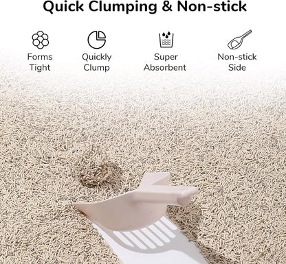 FUKUMARU Tofu Cat Litter, Strong Clumping Cat Litter Pellets, Effective Odor Control, Ultra Absorbent, Dust Free, Natural, Flushable, Lightweight, Low Tracking, White Tea, 6lb x 4 Bags