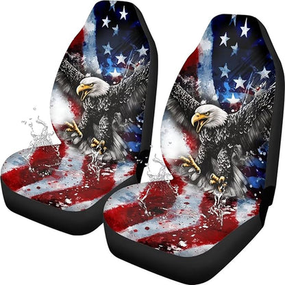Eagle Flag Car Seat Covers Breathable Front Seat Cover Anti-Slip Back Fabric Waterproof Car Seat Cover Easy to Install Universal for Cars Truck SUV Van