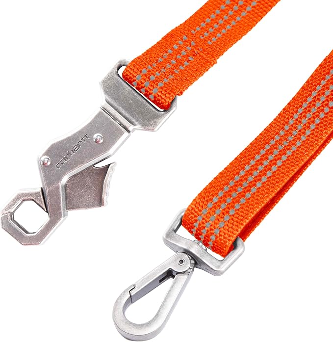 Carhartt Pet Durable Nylon Webbing Shock Absorbing Leash for Dogs, Reflective Stitching for Visibility, Hunter Orange, Large