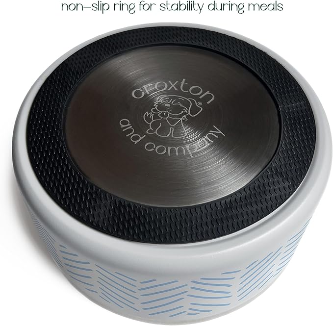 CROXTON & CO. Stainless Steel Pet Bowl for Dogs & Cats | Insulated Food Bowls for Dog Cat | No Tip No Slip | Non-Slip Rubber Base | Dishwasher Safe | Medium (4 Cups)